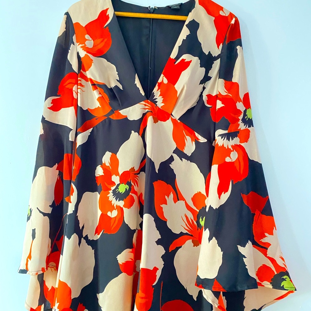 Marciano Floral Dress with Statement Sleeves